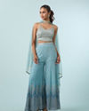 Glistening Azure Georgette Indo Western